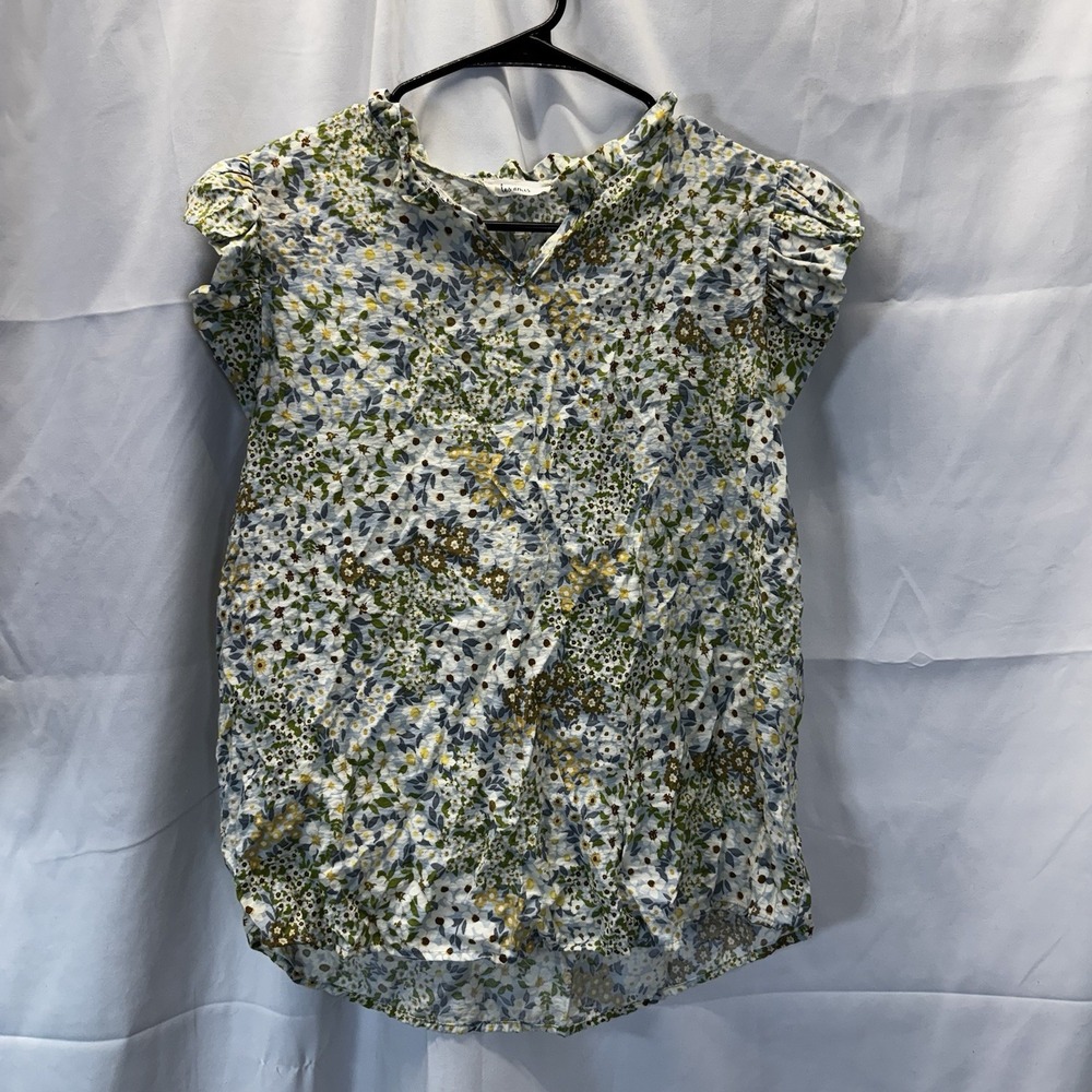 Les Amis Shirt Womens Medium Floral Sleeveless Rayon‎ Blouse Made USA